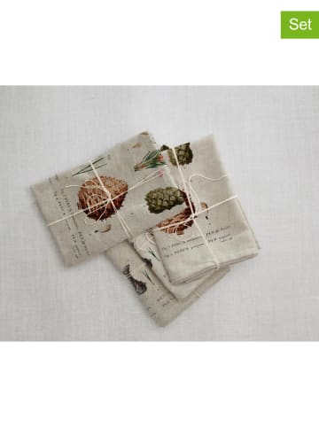 Tierra Bella 4-delige set: servetten "Pine" beige/meerkleurig - (L)43 x (B)43 cm