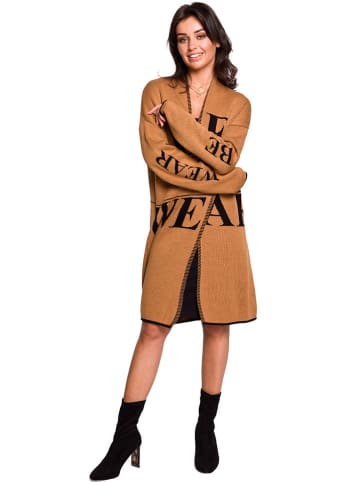 Be Wear Kardigan w kolorze jasnobrązowo-czarnym ze wzorem