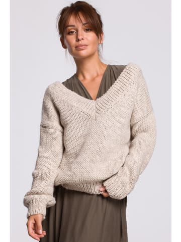 Be Wear Sweter w kolorze beżowym