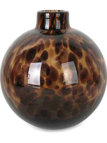 Deco Lorrie Vaas "Leopard" bruin/lichtbruin - (H)13 x Ø 12,5 cm