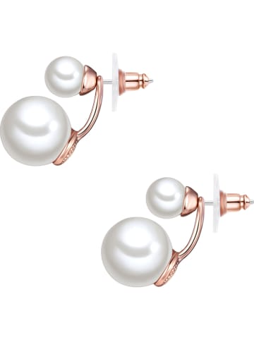 Perldesse Rosévergold. Ohrstecker mit Perlen
