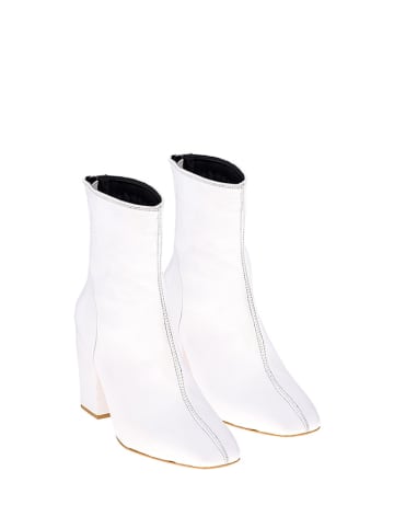 Moosefield Leder-Stiefeletten in Weiß