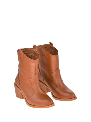 Moosefield Leder-Stiefeletten in Hellbraun