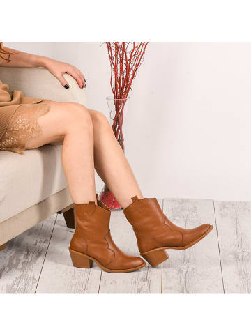 Moosefield Leder-Stiefeletten in Hellbraun