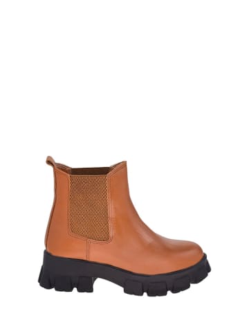 Moosefield Leren chelseaboots lichtbruin