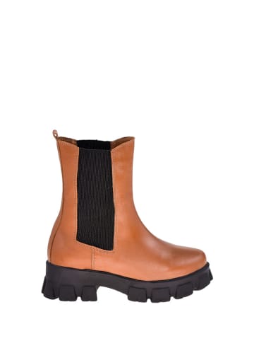 Moosefield Leren chelseaboots lichtbruin