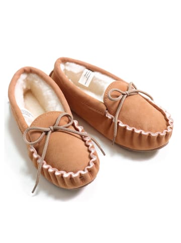 Kaiser Naturfellprodukte Mocassins met lamsvacht lichtbruin