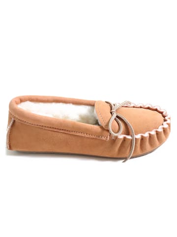 Kaiser Naturfellprodukte Mocassins met lamsvacht lichtbruin