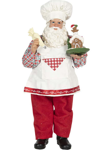 Clayre & Eef Decoratief figuur "Kerstman" rood/groen - (B)13 x (H)28 x (D)10 cm