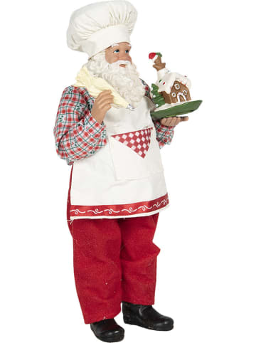 Clayre & Eef Decoratief figuur "Kerstman" rood/groen - (B)13 x (H)28 x (D)10 cm