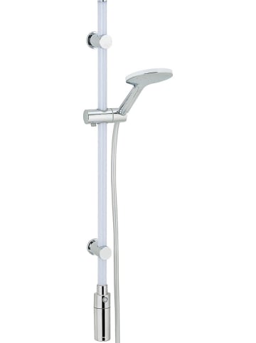 Wenko LED-Stangenbrauseset mit Farbwechsel in Weiß/ Chrom