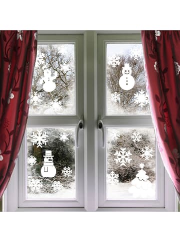Ambiance Naklejki "Snowflakes + Snowmen + Christmas Tree" na okno