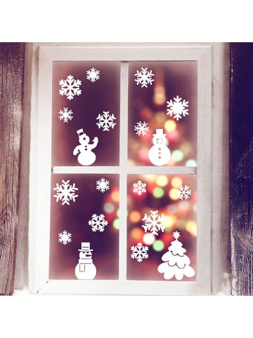 Ambiance Tatuaż ścienny "Snowflakes + Snowmen + Christmas Tree"
