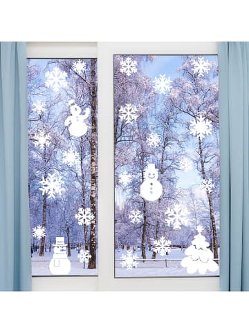 Ambiance Naklejki "Snowflakes + Snowmen + Christmas Tree" na okno