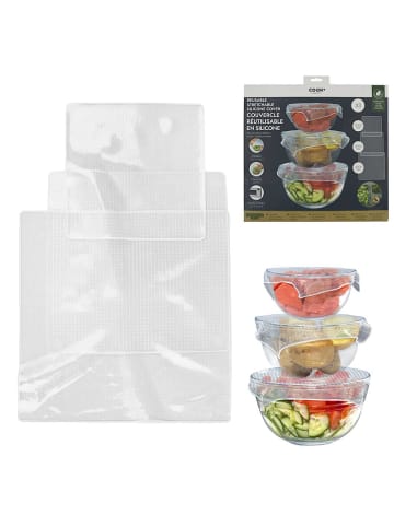 COOK CONCEPT 2er-Set: Wiederverwendbare Frischhaltefolien in Transparent - 2x 3 Stück