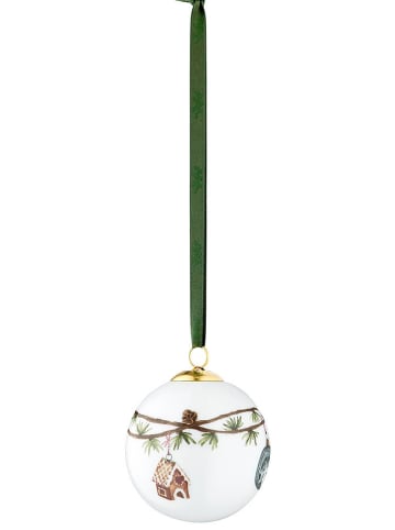 Kähler Bombka w kolorze biało-zielonym - Ø 6 cm