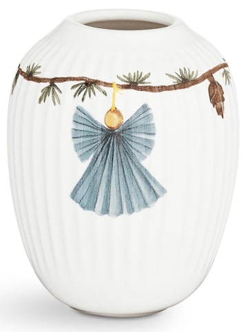 Kähler Vase "Hammershøi" in Weiß/ Hellblau - (H)10,5 x Ø 8,5 cm