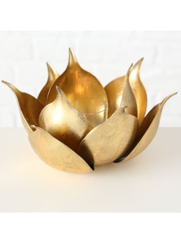 Boltze Świecznik "Conla" w kolorze złotym - wys. 11 x Ø 22 cm