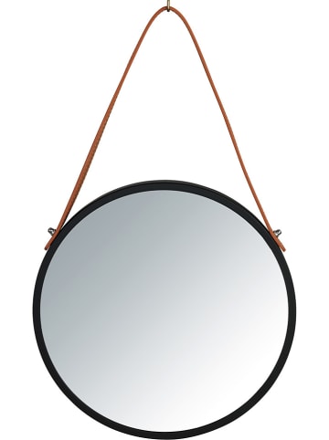 Wenko Wandspiegel "Borrone" in Schwarz - Ø 30 cm