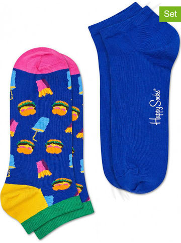 Happy Socks Skarpety (2 pary) "Hamburger" w kolorze niebieskim ze wzorem