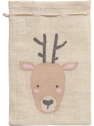 folia PAPER Jute zak "Rendier" naturel - (L)25 x (B)17 cm