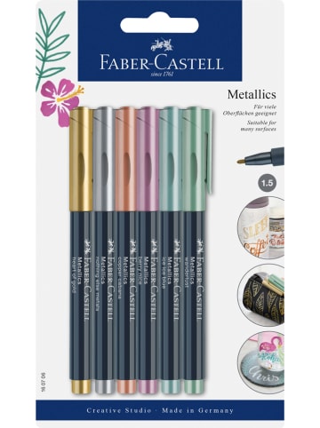 Faber-Castell Metallic tekstmarkers - 6 stuks