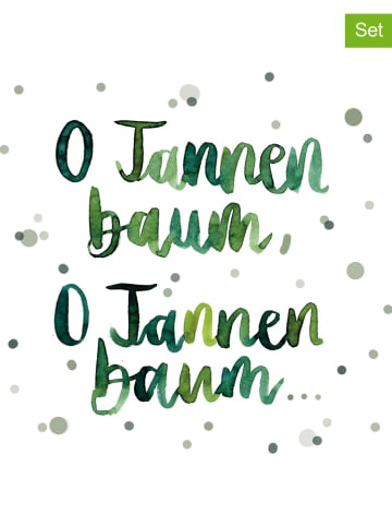 ppd 2er-Set: Servietten "O Tannenbaum" in Weiß/ Grün - 2 x 20 Stück