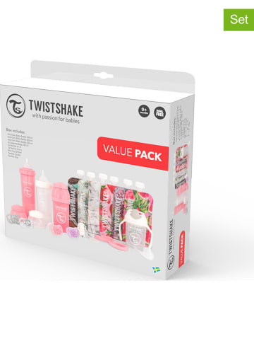 Twistshake 16-częściowy zestaw w kolorze liliowo-jasnoróżowym