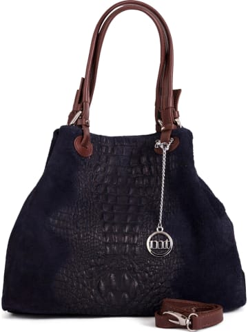 Mia Tomazzi Leren handtas "Erculea" donkerblauw - (B)35 x (H)29 x (D)15 cm