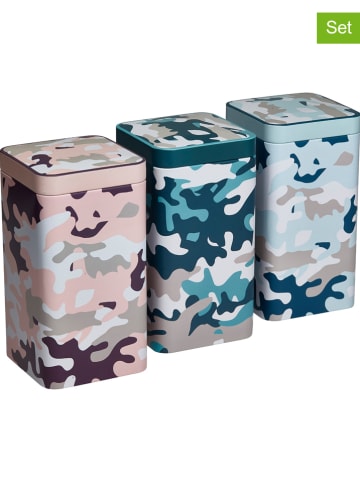 Eigenart 3-delige set: theedozen "Camouflage" lichtroze/blauw - 500 g