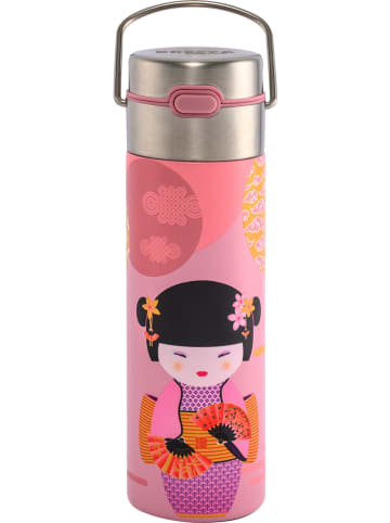 Eigenart Roestvrijstalen theefles "Leeza - New Little Geisha" roze - 500 ml