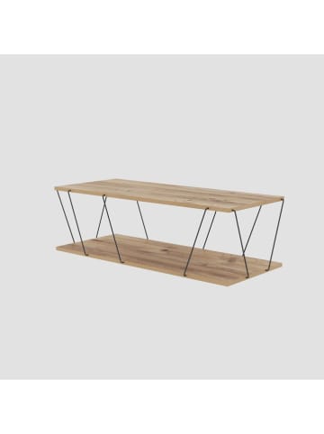 HanahHome Salontafel "Labranda" lichtbruin/zwart - (B)120 x (H)30 x (D)50 cm