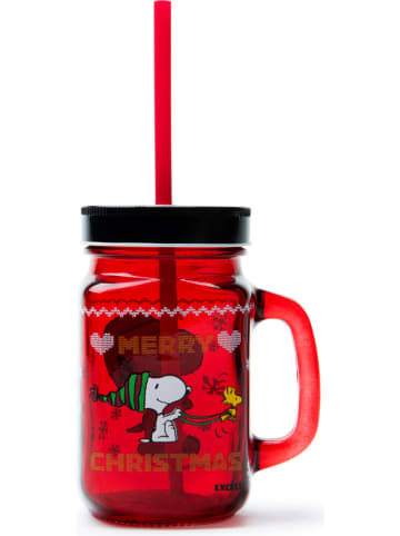 Trendy Kitchen by EXCÉLSA Szklanka "Peanuts" w kolorze czerwonym - 500 ml