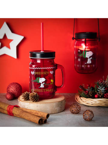 Trendy Kitchen by EXCÉLSA Szklanka "Peanuts" w kolorze czerwonym - 500 ml