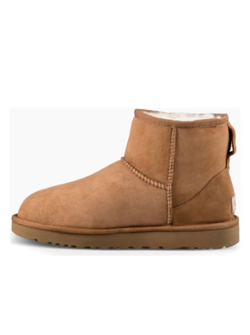 UGG Skórzane botki zimowe "Classic Mini II" w kolorze karmelowym