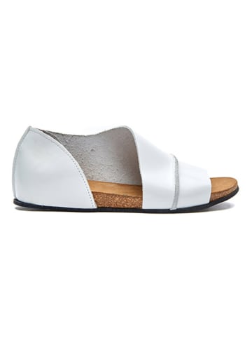 Comfortfusse Leder-Sandalen in Weiß