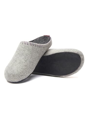 Comfortfusse Wollen pantoffels grijs
