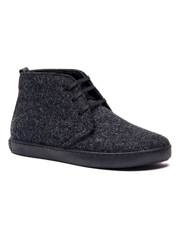 Comfortfusse Woll-Schnürschuhe in Dunkelgrau