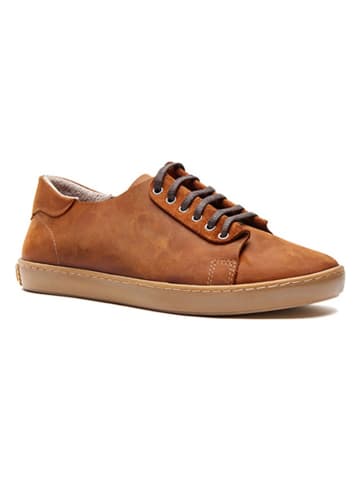 Comfortfusse Leder-Sneakers in Braun