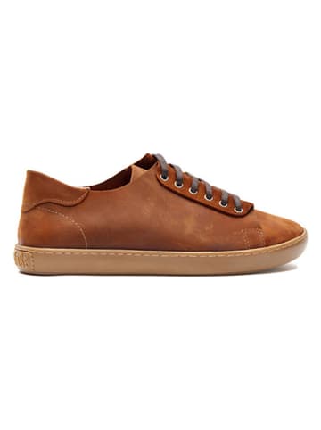 Comfortfusse Leder-Sneakers in Braun
