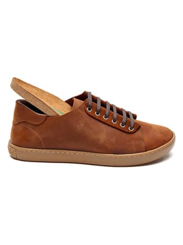 Comfortfusse Leder-Sneakers in Braun