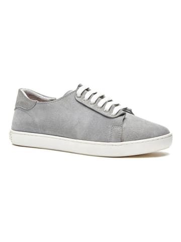 Comfortfusse Leder-Sneakers in Grau