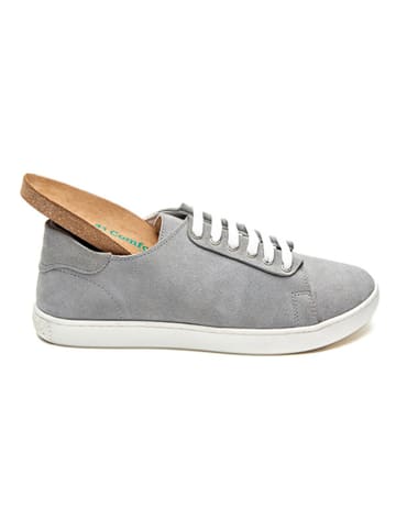 Comfortfusse Leren sneakers grijs