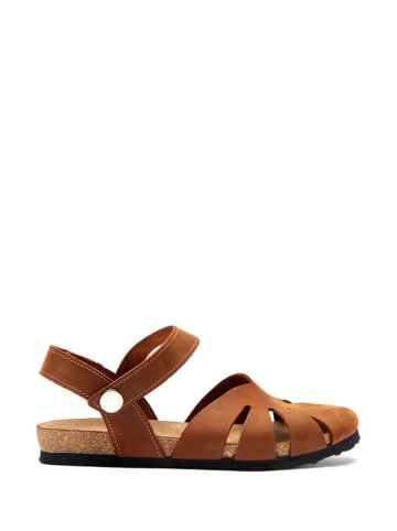 Comfortfusse Leder-Sandalen in Braun