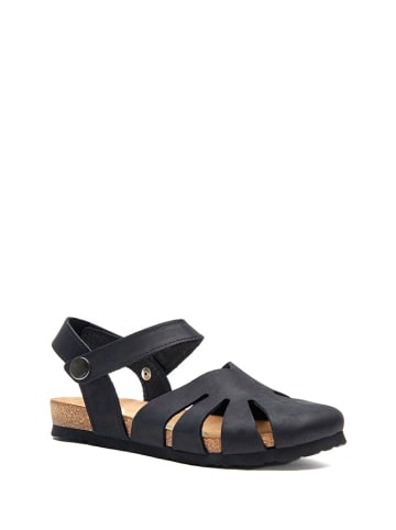 Comfortfusse Leder-Sandalen in Schwarz
