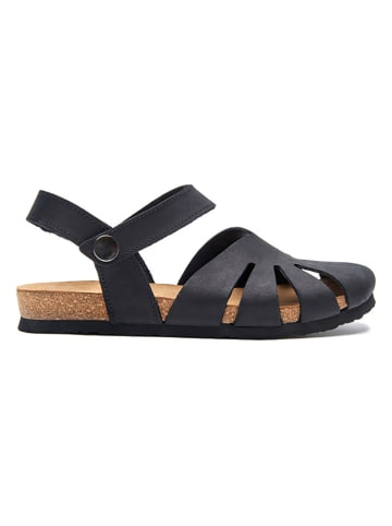 Comfortfusse Leren sandalen zwart