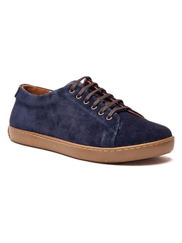 Comfortfusse Leder-Sneakers in Dunkelblau