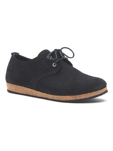 Comfortfusse Leder-Schnürschuhe in Schwarz