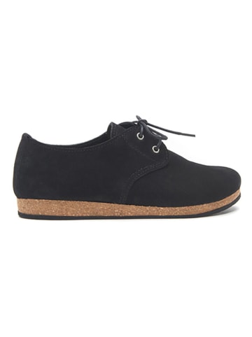 Comfortfusse Leder-Schnürschuhe in Schwarz