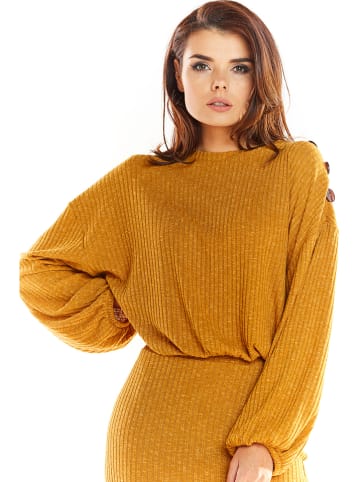 Awama Sweter w kolorze karmelowym